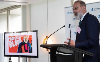 Ken Sikaris speaking at a Pathology Awareness Australia event on diabetes at Parliament House