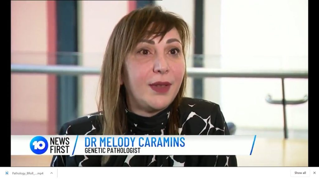 Dr Melody Caramins interviewed on CHannel 10 news on new research about genetic testing